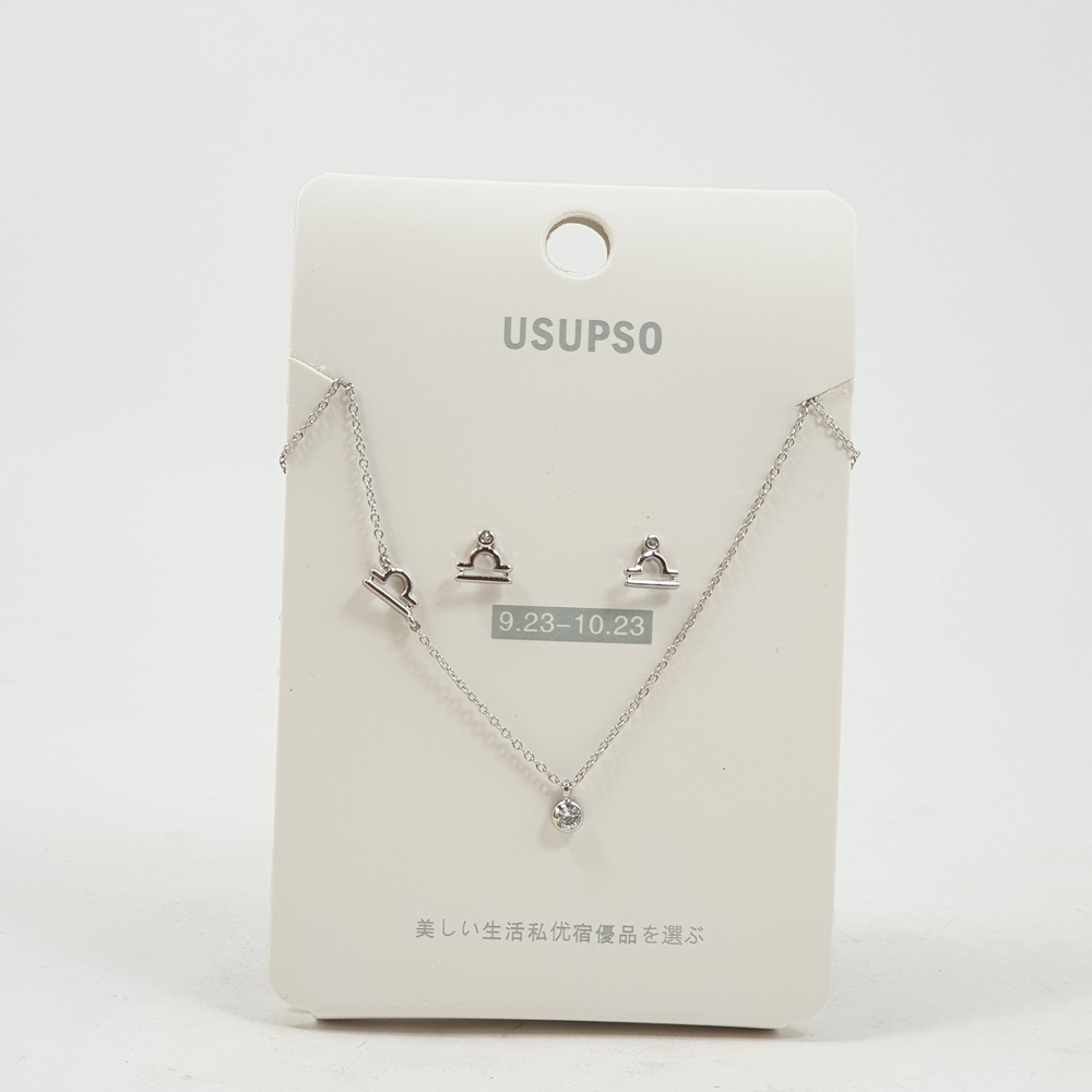 USUPSO ชุดต่างหู+สร้อยคอ (Libra) (#H)