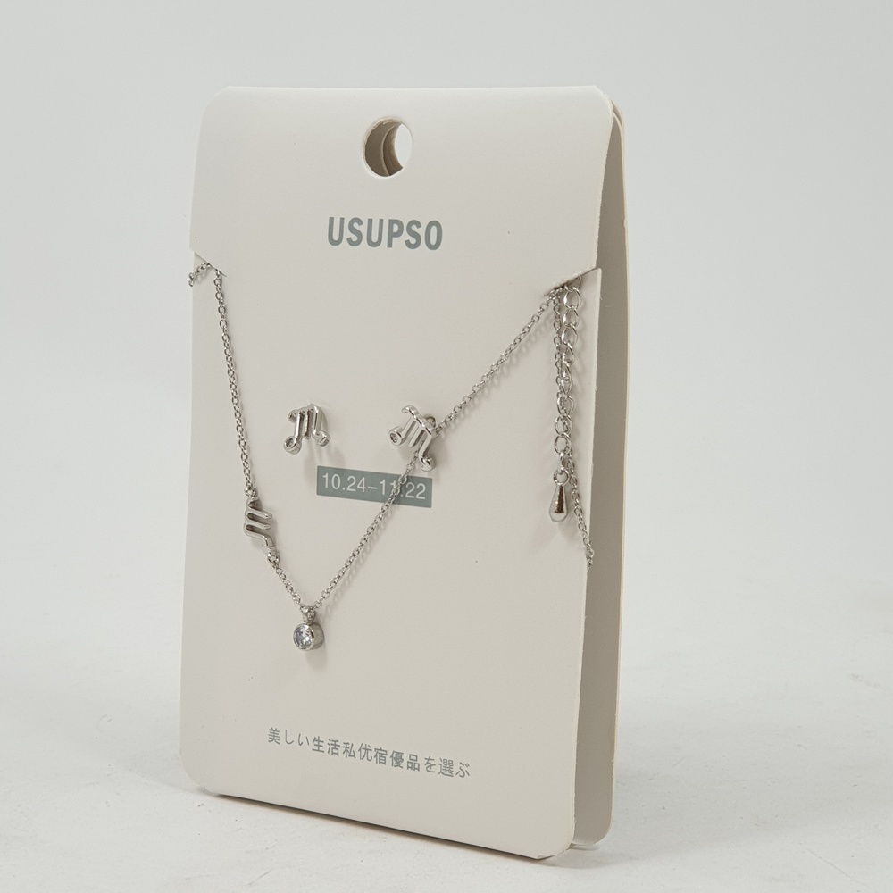 USUPSO ชุดต่างหู+สร้อยคอ (Scorpio) (#H)