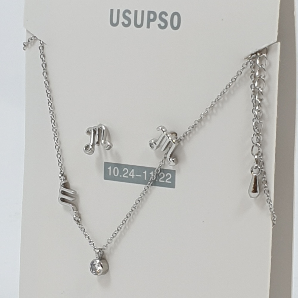 USUPSO ชุดต่างหู+สร้อยคอ (Scorpio) (#H)