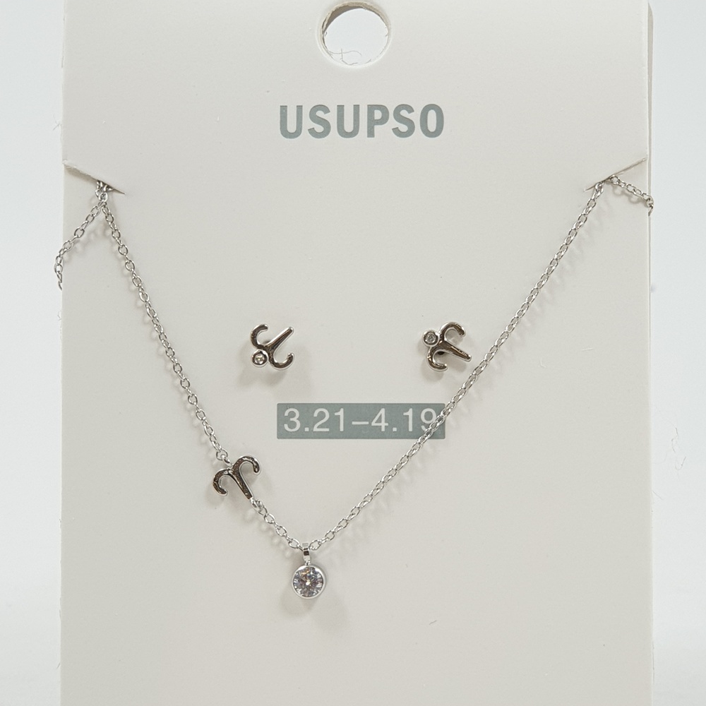 USUPSO ชุดต่างหู+สร้อยคอ (Aries) (#H)