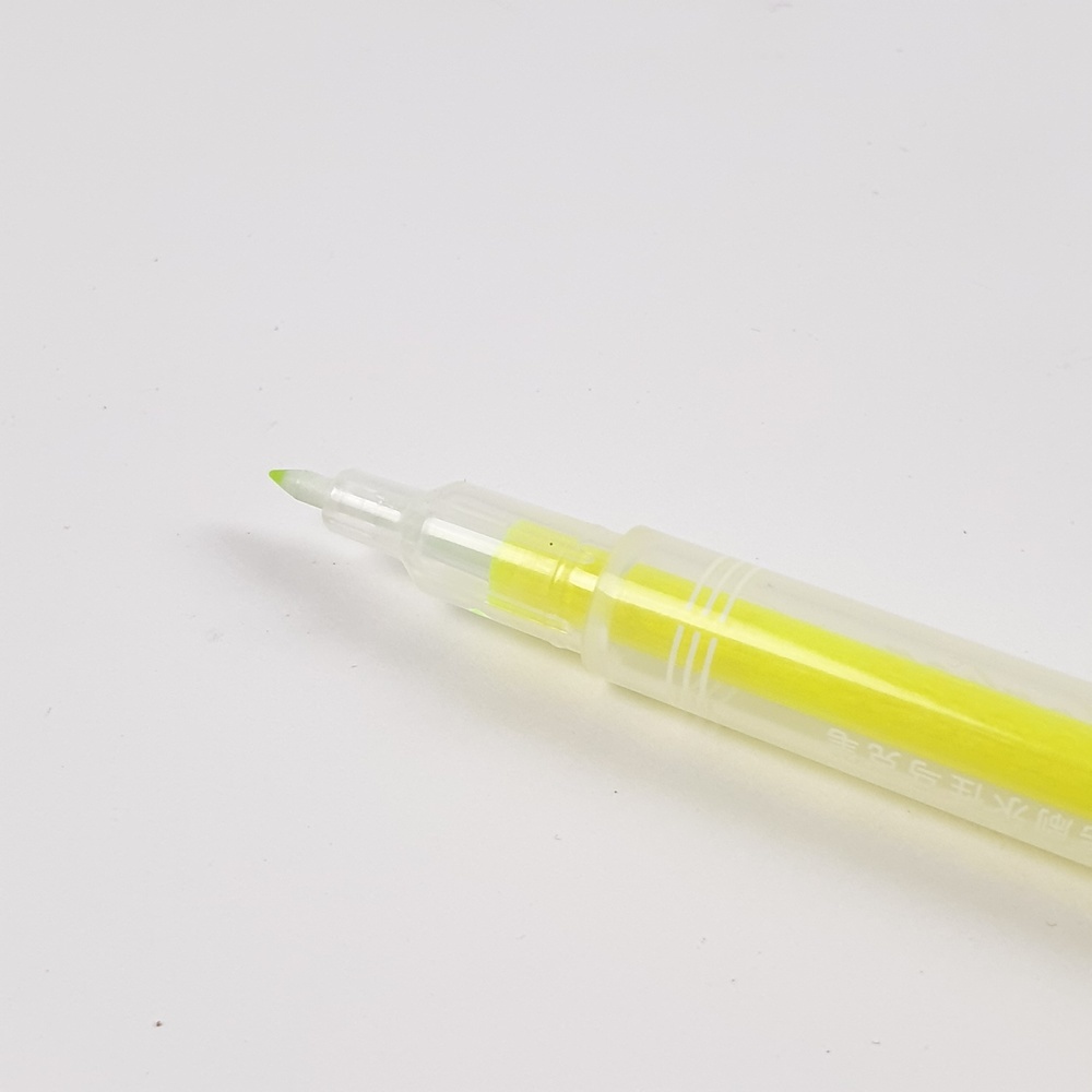 USUPSO ปากกาไฮไลท์สะท้อนแสง 2 หัว สีเหลือง (#AD)