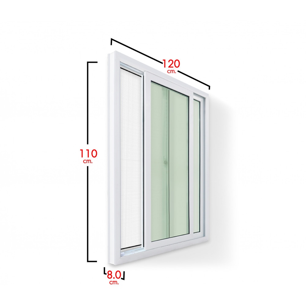 RAKANGTHONG หน้าต่างบานเลื่อนUPVC 120x110 cm. สีขาว