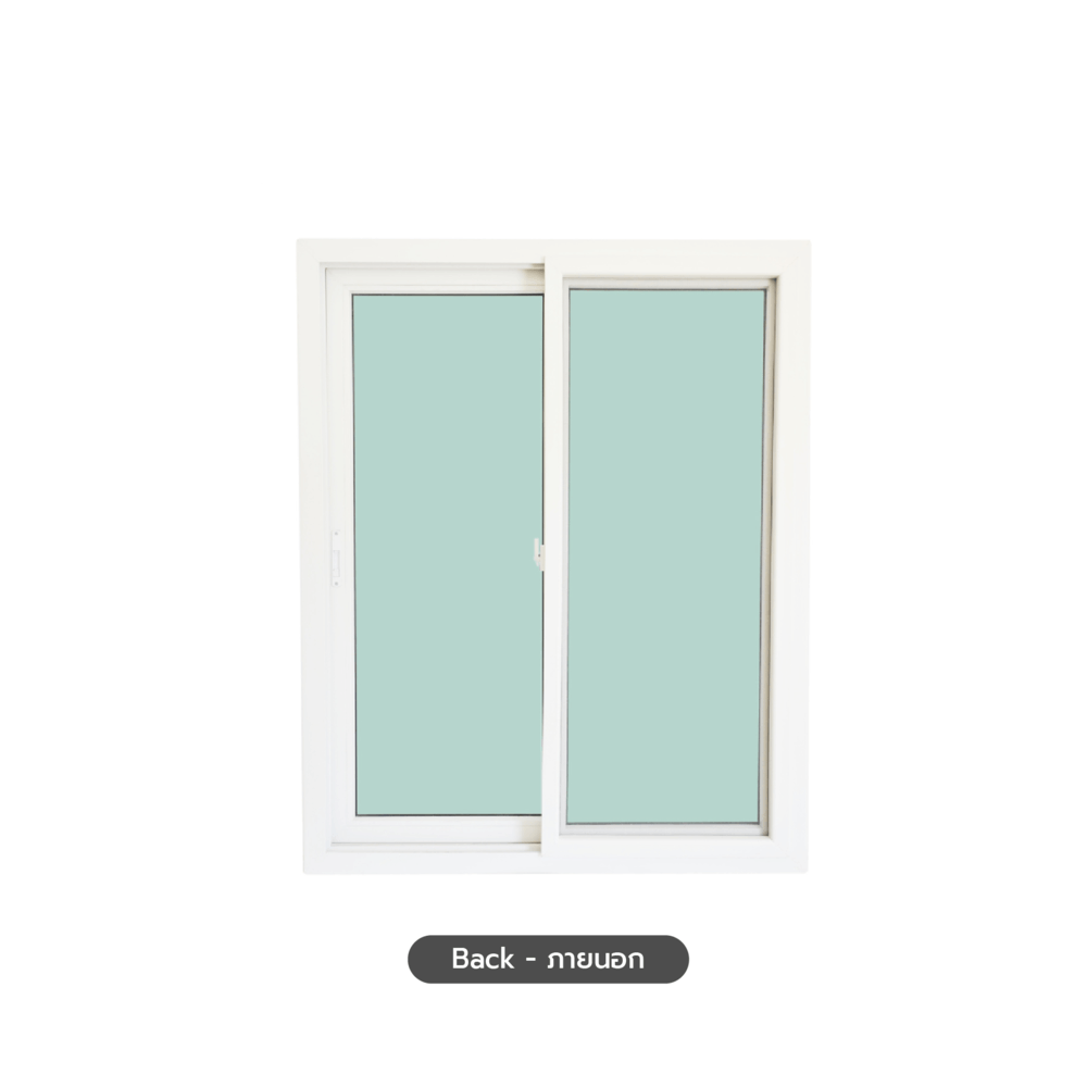 WELLINGTAN (VERTA) หน้าต่างไวนิลบานเลื่อน SS GW001 ขนาด 120x150ซม. สีขาว พร้อมมุ้ง