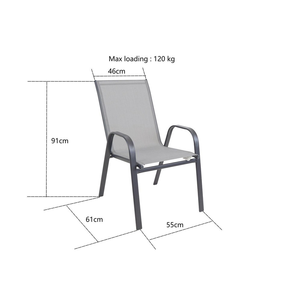 SUMMER SET เก้าอี้สนาม รุ่น GUS-CHAIR ขนาด 55x61x91 ซม. สีเทา