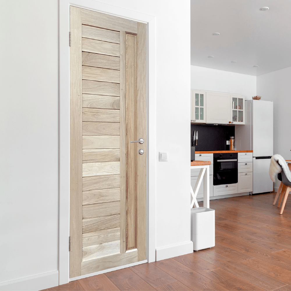 GREATWOOD ประตูไม้เนื้อแข็ง (ไม้รวม) NM64-08 80x200ซม.