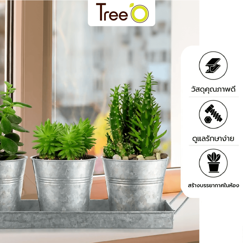 Tree’O กระถางสังกะสี ขนาด 24ซม. รุ่น6YT006-2
