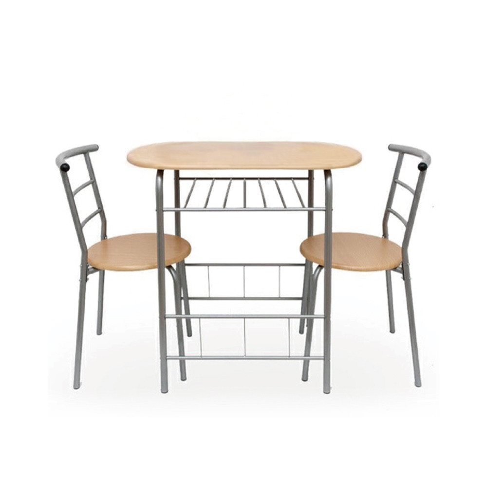 DELICATO ชุดโต๊ะอาหาร 2 ที่นั่ง รุ่น KIRA โต๊ะ:83x53x74 ซม. เก้าอี้:44x49x75 ซม. สีไม้ธรรมชาติ