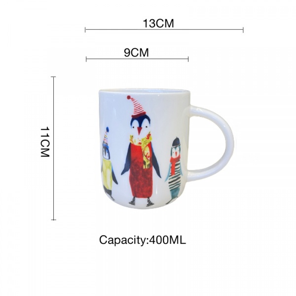 AILO แก้วเซรามิค 9 ซม. 400 มล. SNOW-01 สีขาว