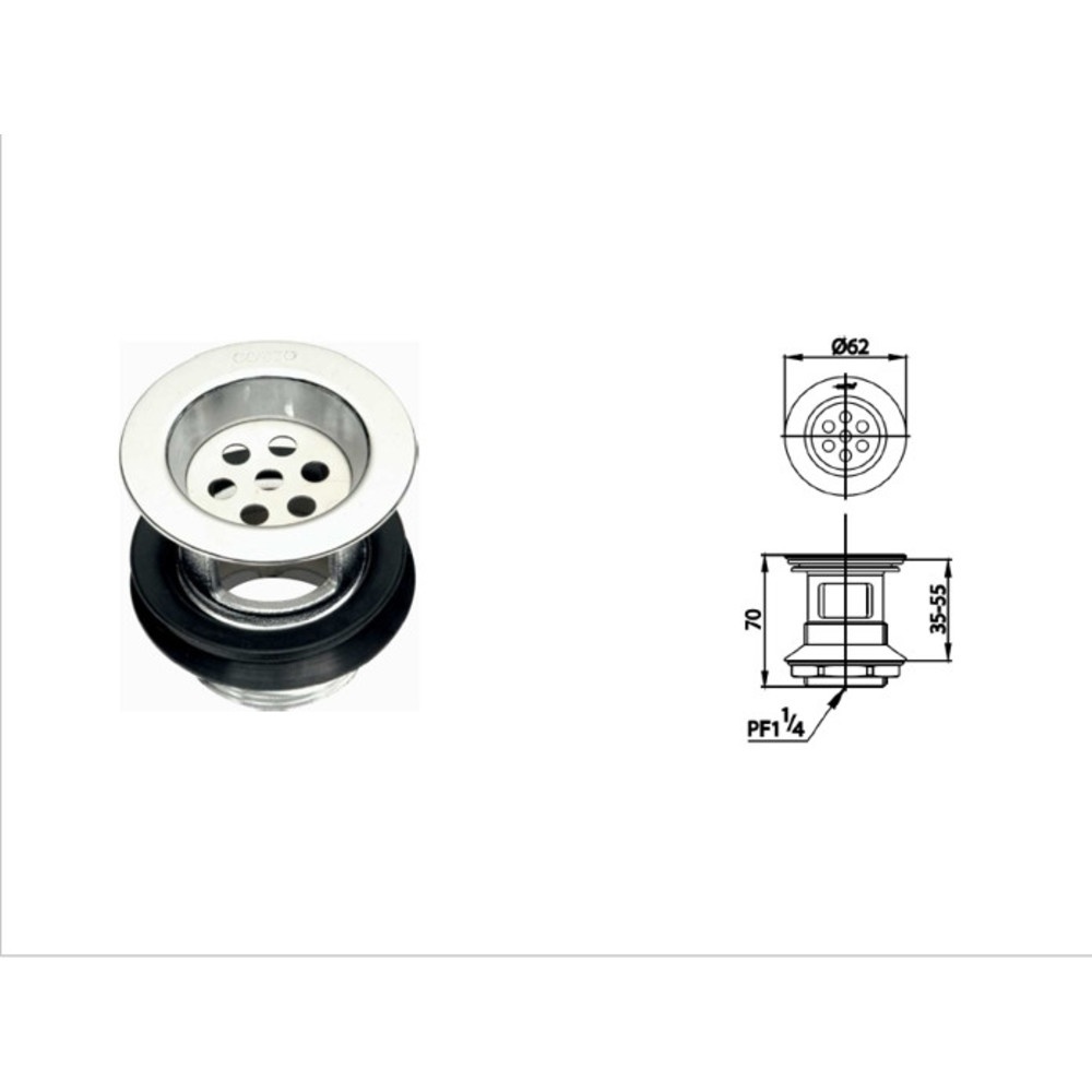 Cotto สะดืออ่างล้างหน้าแบบสายโซ่ รุ่น CT670V(HM)