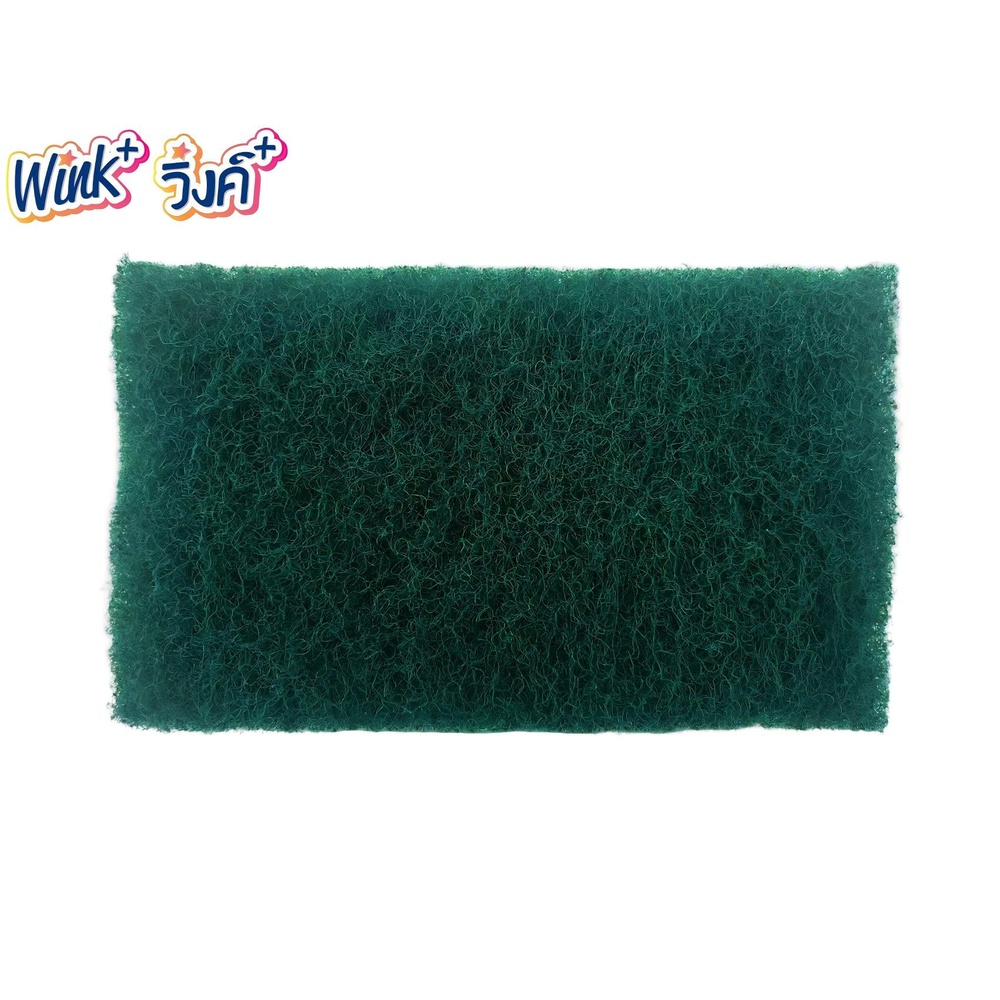 Wink Plus แผ่นใยขัดพร้อมด้ามจับ สำหรับงานขัดล้างทั่วไป ขนาด 15x9 ซม. สีเขียว