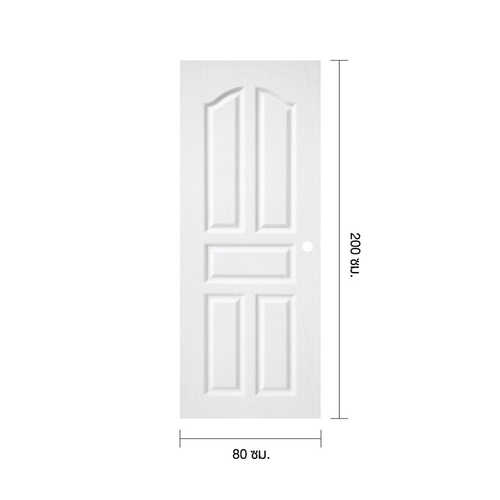 WELLINGTAN ประตู UPVC รุ่น  WT001N (สำหรับใช้ภายนอก) ลูกฟัก ขนาด 80x200 ซม. สีขาว (เจาะลูกบิด)