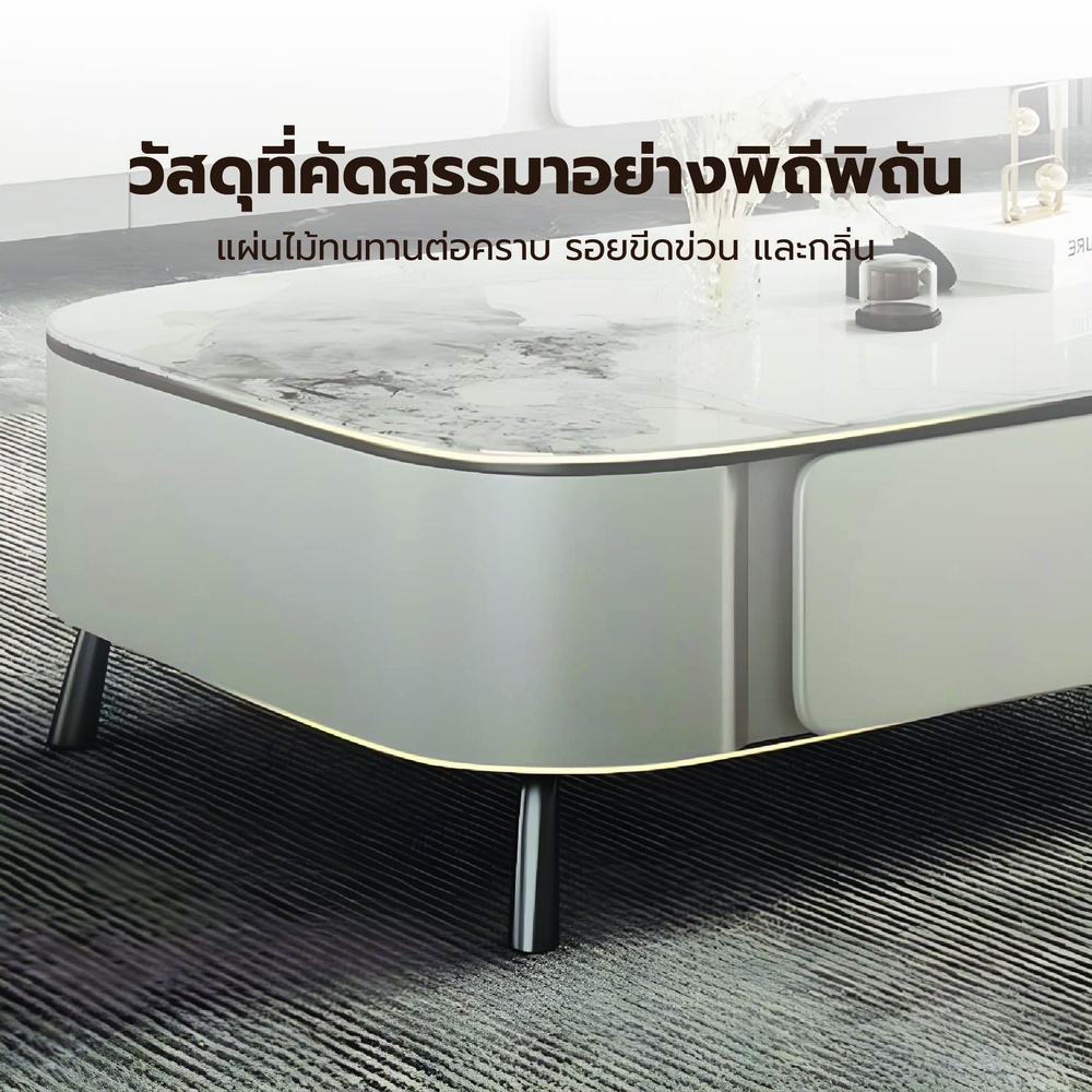 DELICATO ตู้วางทีวี รุ่น ZENO ขนาด 200x40x40 ซม. สีเทามิสต์เกรย์
