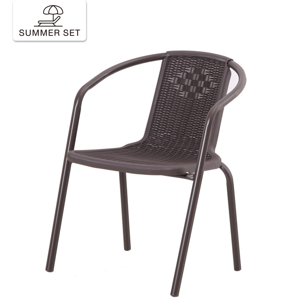 SUMMER SET เก้าอี้หวายเทียม FLINTAN ขนาด 52x57x72 ซม. สีนํ้าตาล Maxloading:150KG
