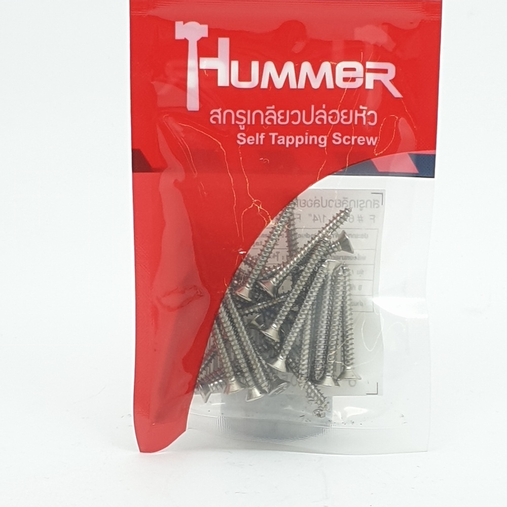 HUMMER สกรูเกลียวปล่อยหัว F-HM6114 ขนาด 6x1-1/4"(25ตัว/แพ็ค)