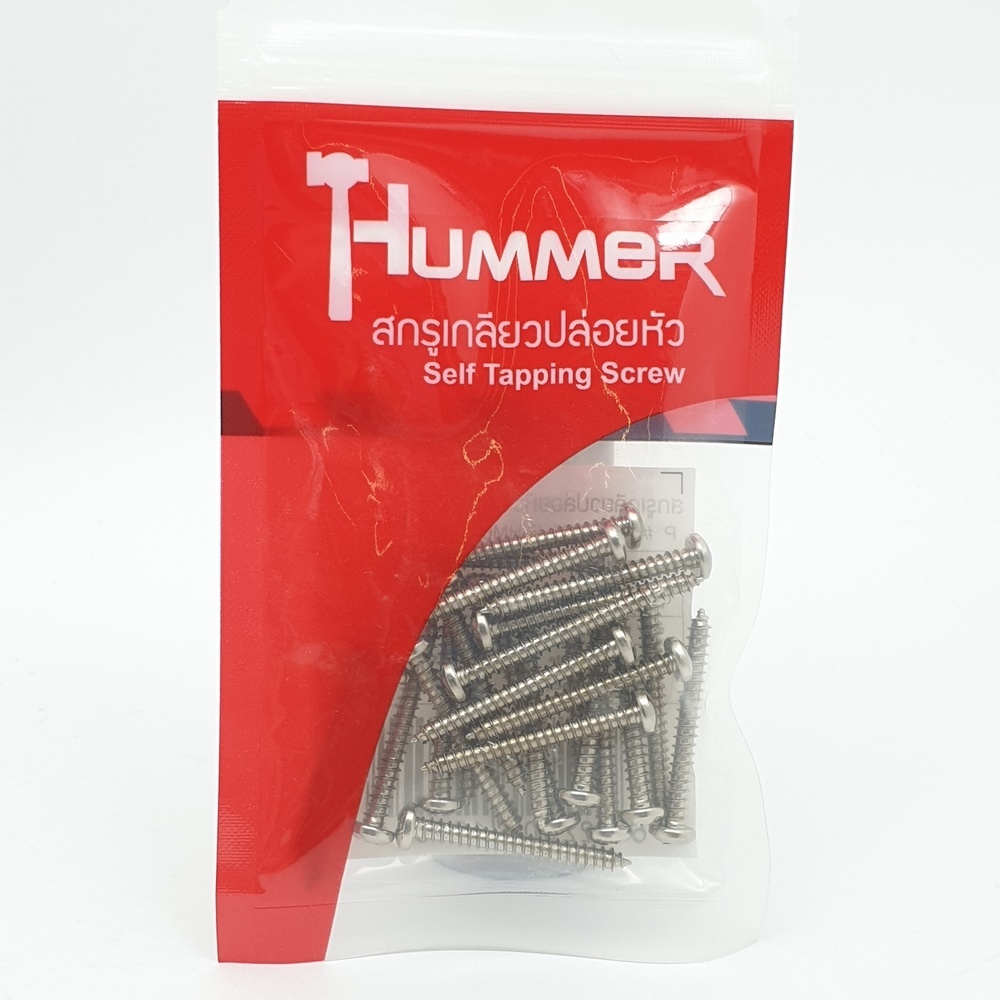 HUMMER สกรูเกลียวปล่อยหัว P-HM6114 ขนาด 6X1-1/4" (25ตัว/แพ็ค)