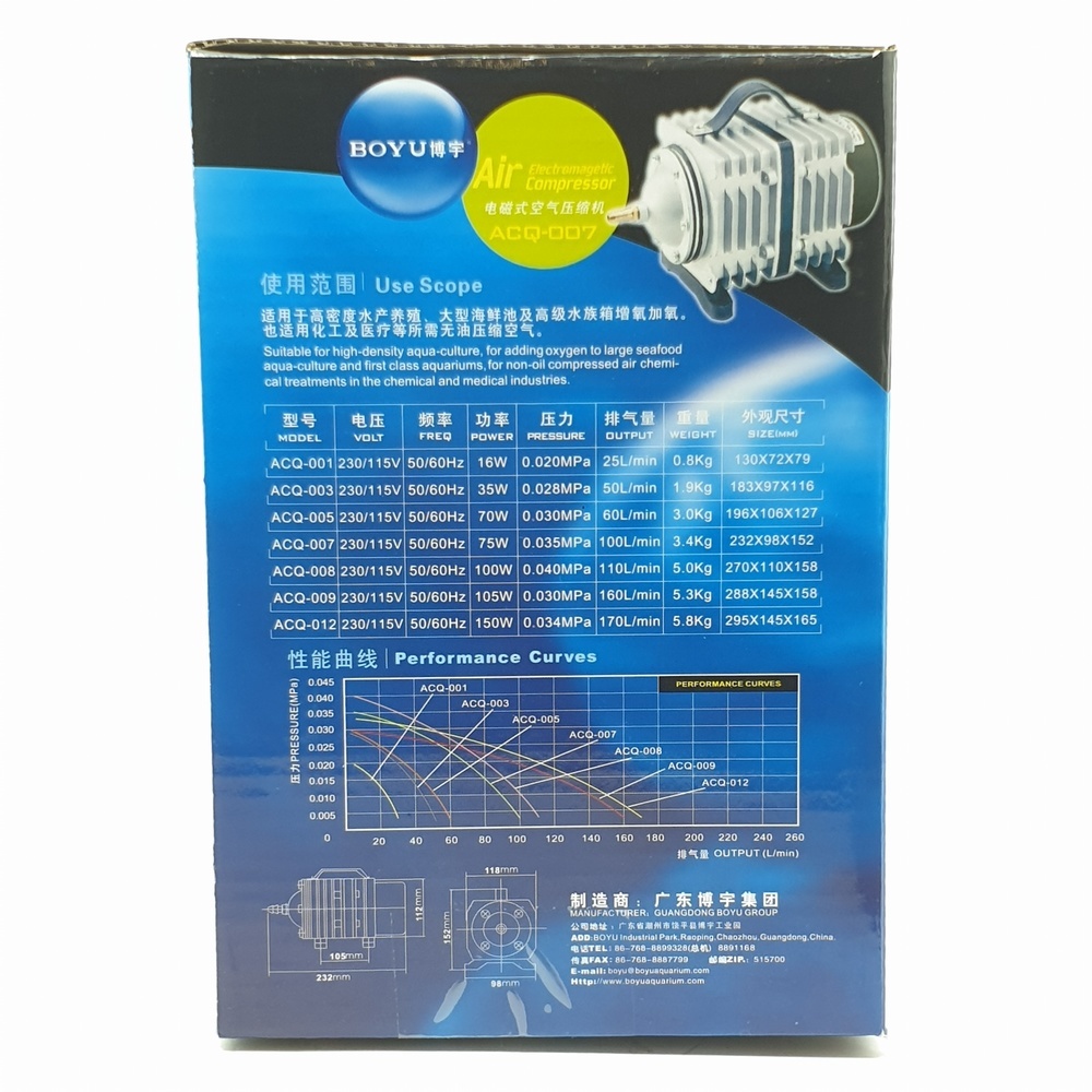 เครื่องเติมอากาศ ตู้ปลา รุ่น ACQ-007
