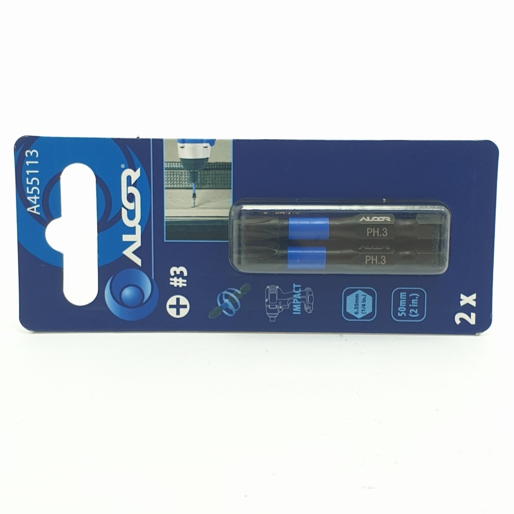 ALCOR ชุดดอกไขควงกระแทก หัวแฉก (2ชิ้น) รุ่น A455113 50MM.
