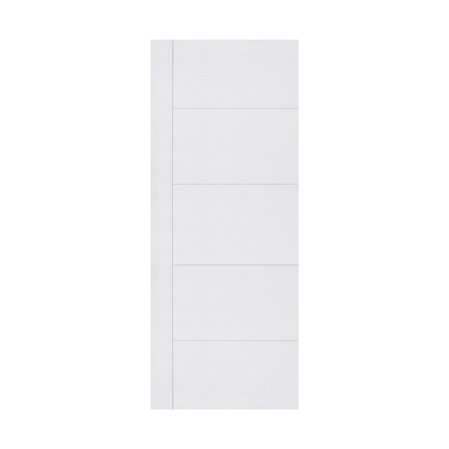 HOLZTUR ประตู HDF บานทึบเซาะร่อง HDF-F05  80x200ซม. สีขาวลายไม้