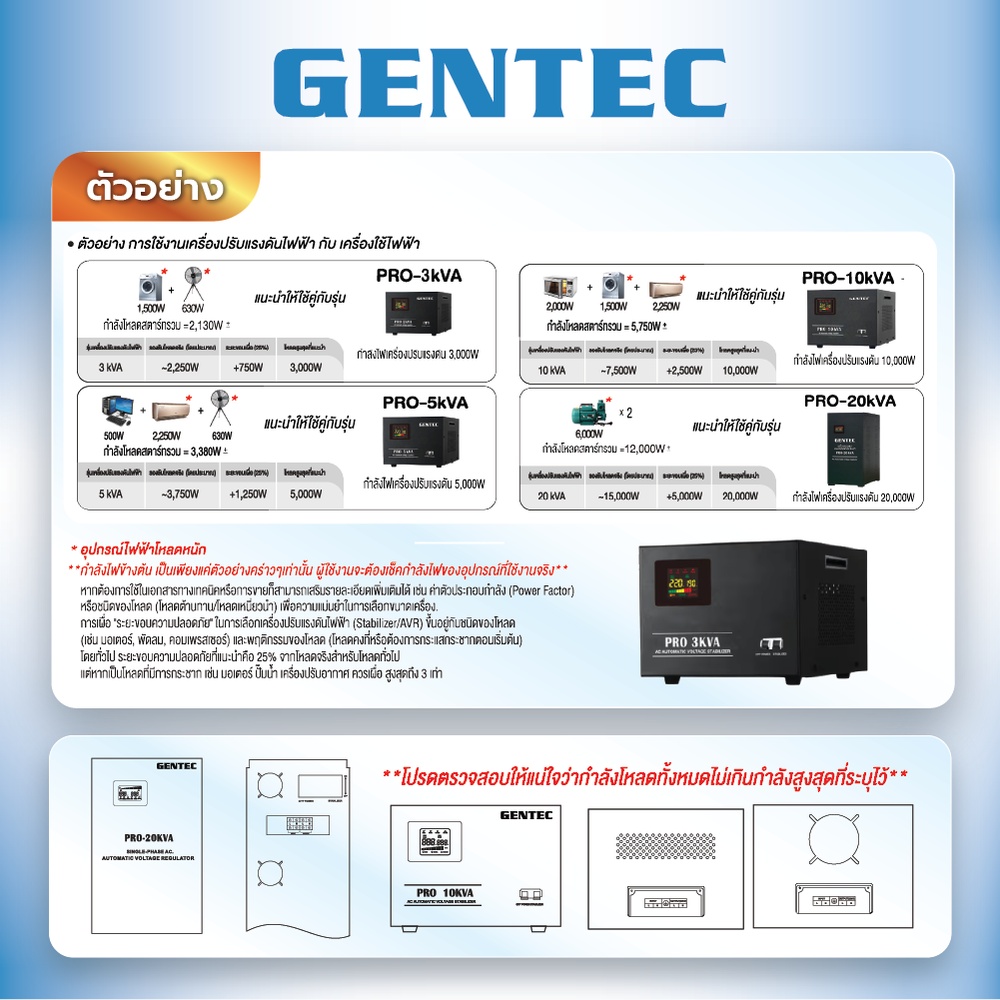 Gentec  เครื่องปรับแรงดันกระแสไฟ ขนาด 20KVA รุ่น PRO-20KVA สีดำ