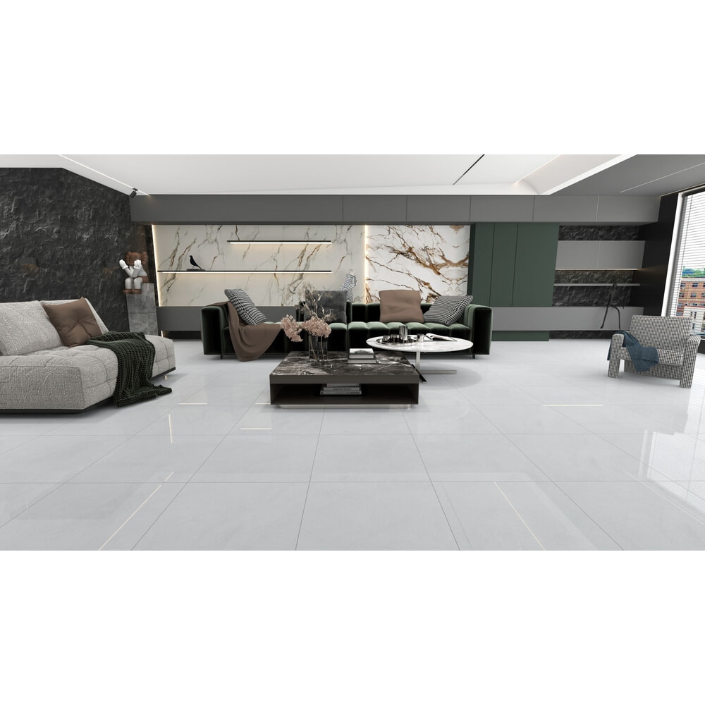 Marbella กระเบื้องพอร์ซเลน 60x60 ซม. รุ่น ซอฟเกรย์ YLS8107  Gloss (4P) Random