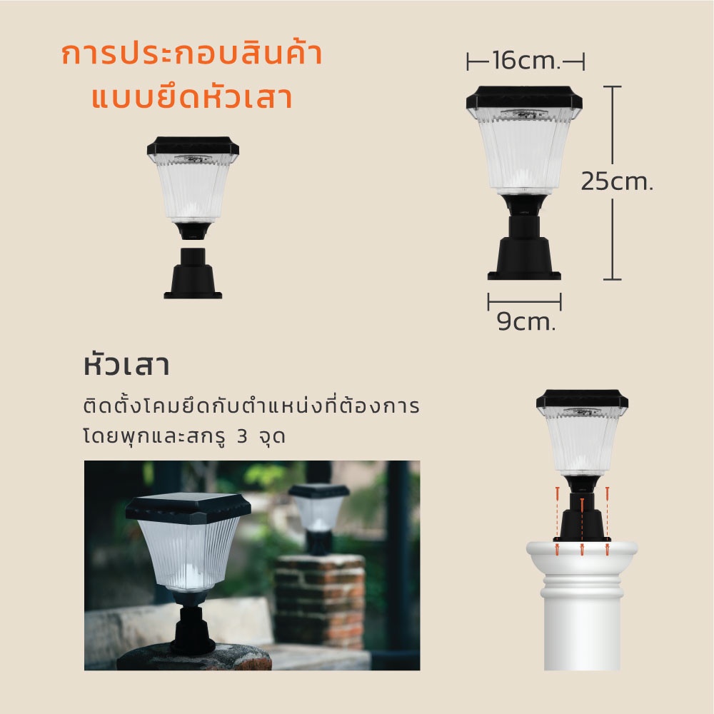 LAMPTAN โคมไฟปักดินโซลาร์เซลล์ LED 2W มัลติคัลเลอร์ รุ่นฟาวเท่น