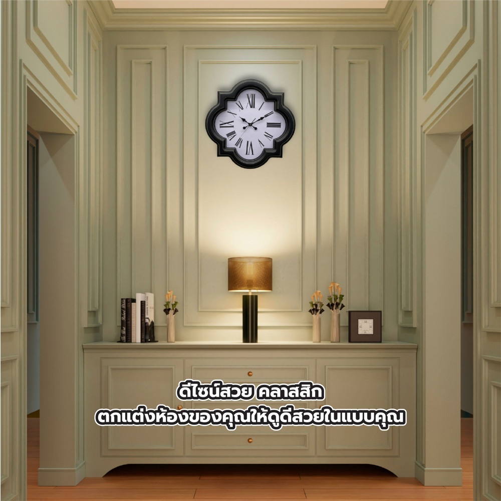 COZY นาฬิกาแขวนผนัง วินเทจ รุ่น THALIA ขนาด 76.5x76.5x6.5 ซม. สีดำ