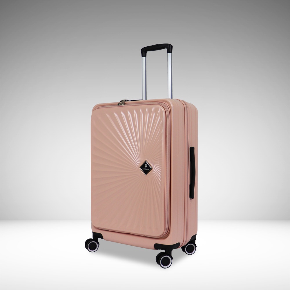 WETZLARS กระเป๋าเดินทาง ขนาด 28 นิ้ว พร้อมช่องใส่ของด้านหน้า รุ่น Blossom-01 ขนาด 29x51x70 ซม. สีชมพูทะเล