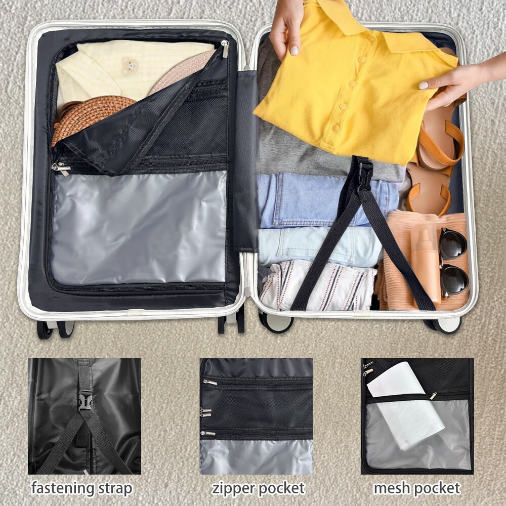 WETZLARS กระเป๋าเดินทางแบบด้านจับยาว ขนาด 24 นิ้ว  รุ่น Amber-01 ขนาด 26x41.50x60 ซม. สีขาวไวท์ชูก้า