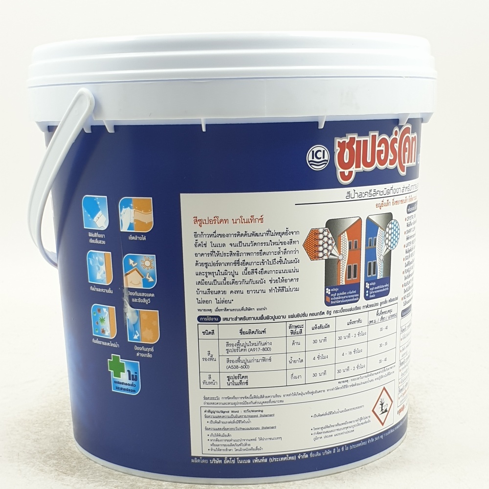 Dulux ซูเปอร์โคท นาโนเท็กซ์ สีน้ำภายนอก เบส D 3 ลิตร