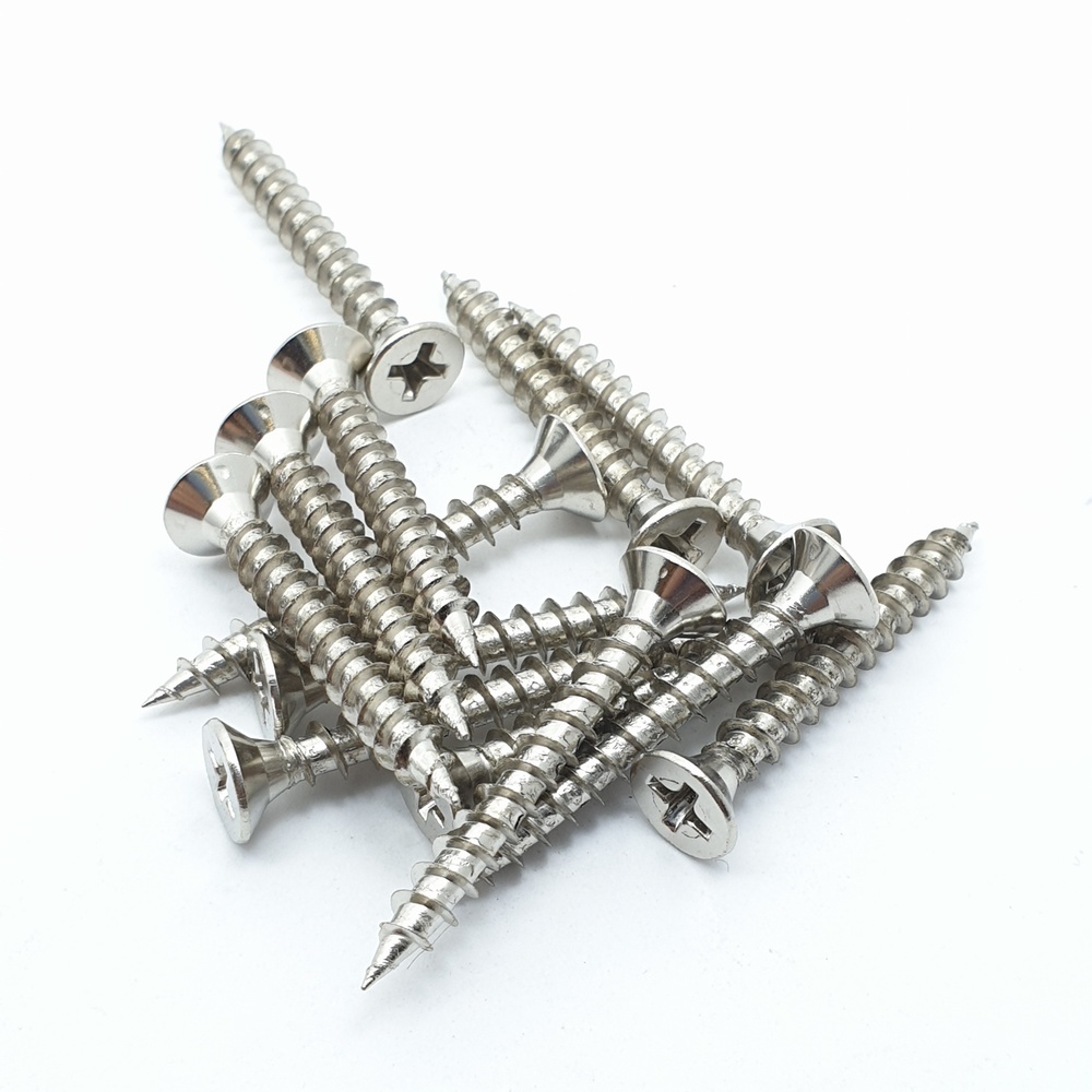 สกรูงานไม้ เบอร์ 7x1-1/4 นิ้ว ชุบนิเกิล Wood Screws