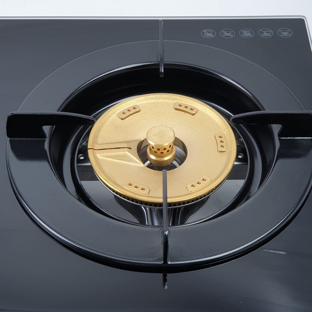 RINNAI เตาแก๊สกระจก 2 หัวเตาทองเหลือง 72.60x40.70x16.20 ซม. RT-902MM(G)