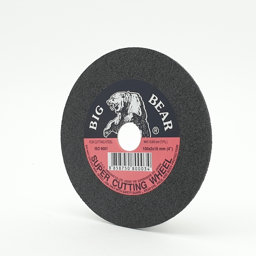BIG BEAR ใบตัดเหล็กไฟเบอร์ 4 นิ้วx2มม. (100x2x16mm) สีดำ