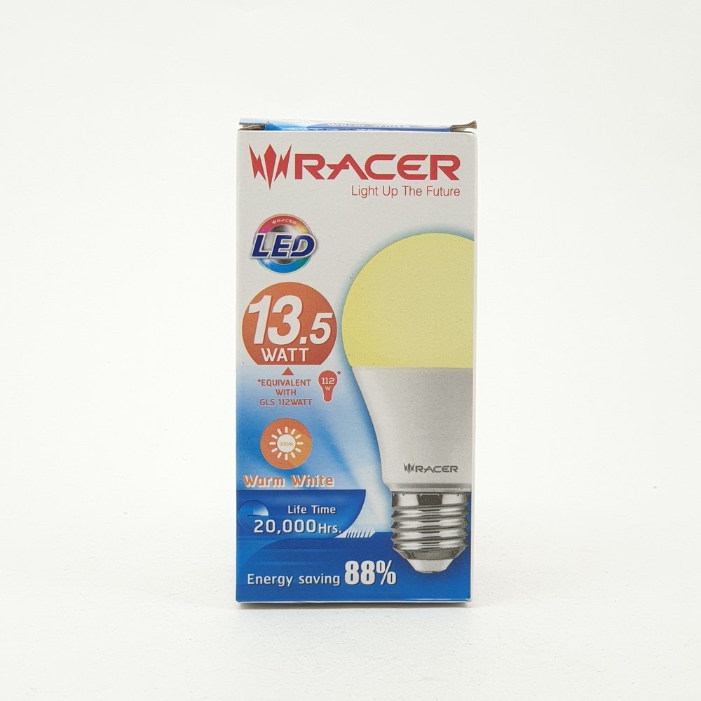 RACER หลอดไฟ LED BULB E27 13.5W รุ่น KATIE แสงวอร์มไวท์