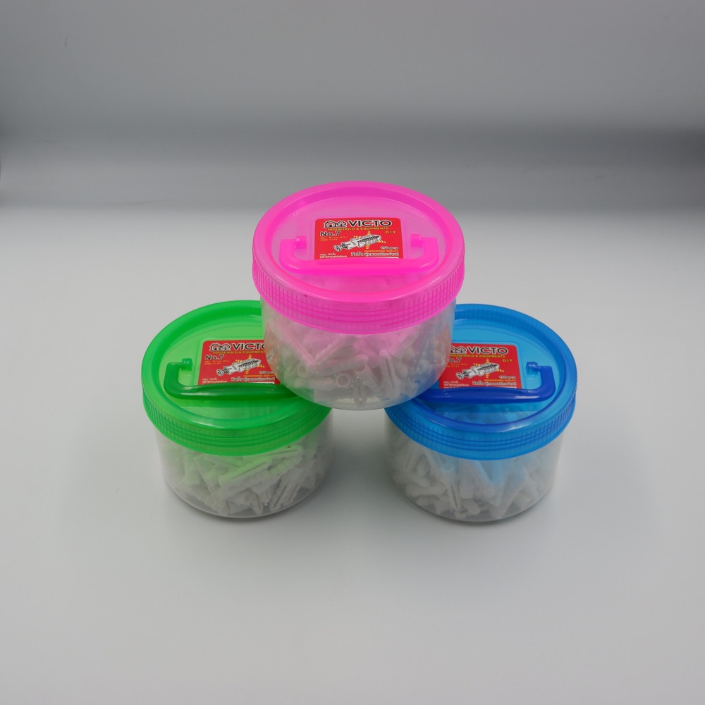 VICTO พุกพลาสติก เบอร์ 7 แบบกระปุก (แพ็ค 150ชิ้น)