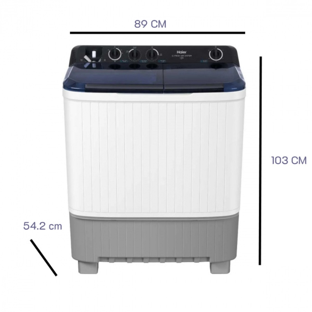 HAIER เครื่องซักผ้า 2 ถัง 15 กก. รุ่น HTW150-1217BS