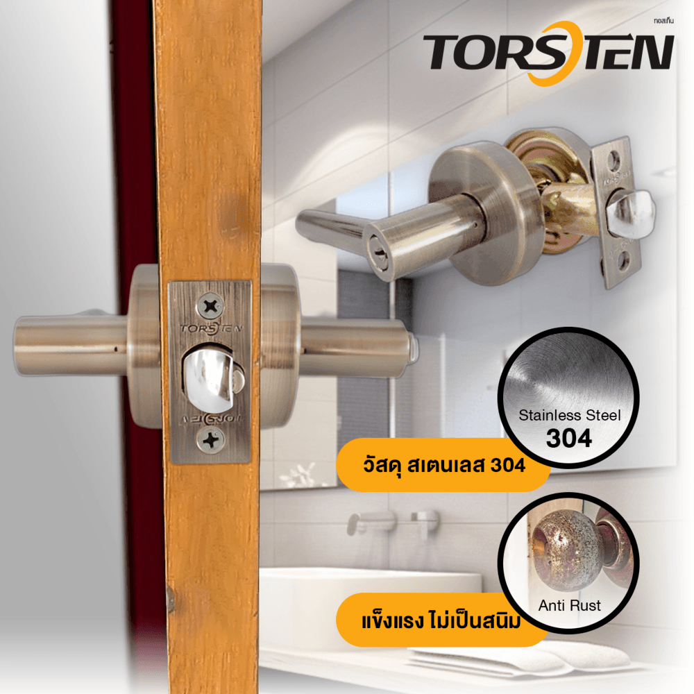 TORSTEN มือจับก้านโยกห้องน้ำ รุ่น TTJ807-LV-AB สีทองเหลืองรมดำ