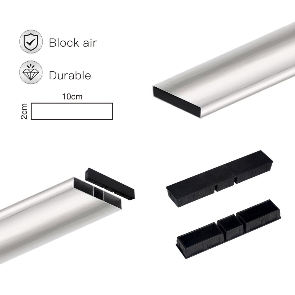 WELLINGTAN ฝาปิดกล่องอะลูมิเนียม TALU10020 10x2x0.7ซม. สีดำ