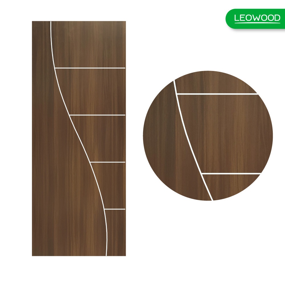 LWD ประตู UPVC ทนน้ำ ทนปลวก ห้องน้ำ สี  Black Teak ลาย G2 ขนาด 3.5x70x200 ซม.