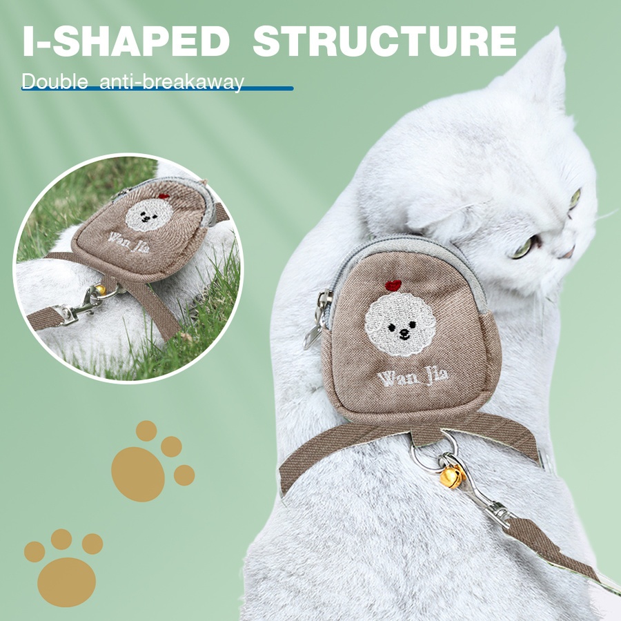 DUDUPETS สายจูงสัตว์เลี้ยง รุ่นS03-Mขนาด9.5X10X120ซม.สีกากี