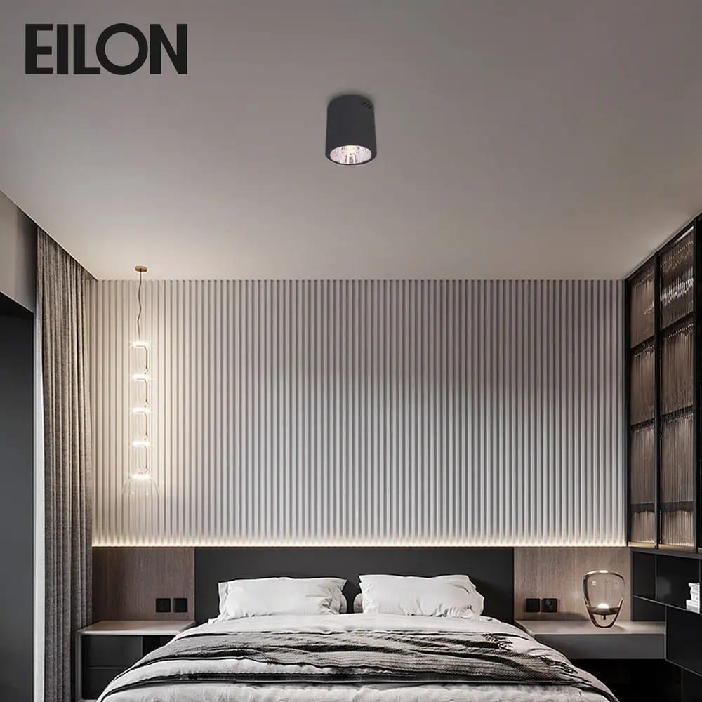 EILON โคมดาวน์ไลท์แบบทาวเวอร์หน้ากลม 4นิ้ว E27 รุ่น YDE04005S-BK สีดำ (โคมเปล่า)
