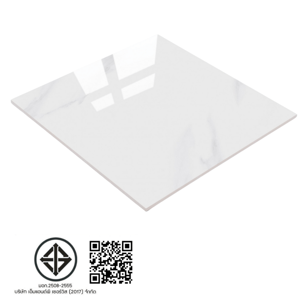 Marbella กระเบื้องเซรามิคปูพื้น 40X40 ซม. รุ่น คาราร่า ND971 Gloss Random (12P)
