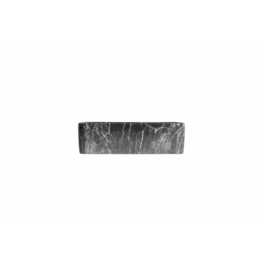 Verno อ่างวางบนเคาน์เตอร์ ขนาด 49x38x14cm รุ่น Black Carara marble 7054-SB Plus ลายหินอ่อน สีดำ