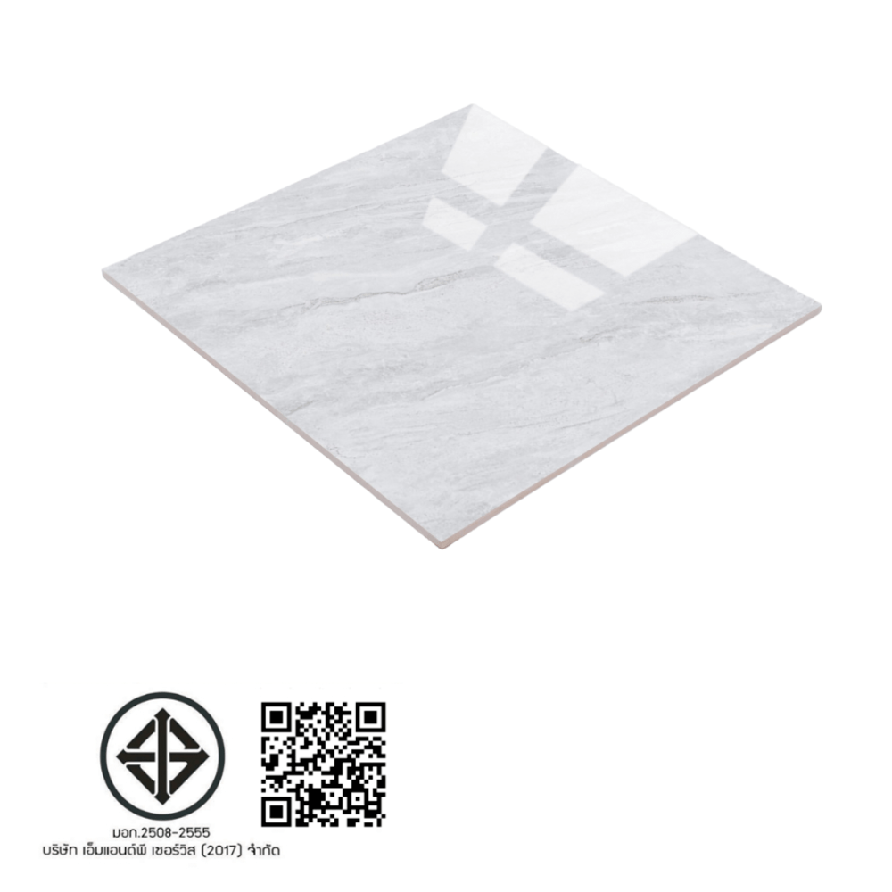 Marbella กระเบื้องพอร์ซเลน 80x80 ซม. วีร่า-ไวท์เกรย์ Random (Glossy) DSLW098 (3pcs)
