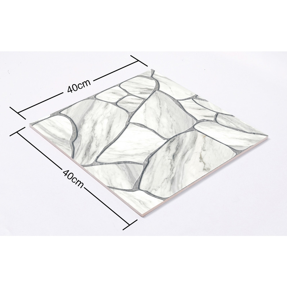 Marbella กระเบื้องเซรามิคปูพื้น 40X40 ซม. รุ่น ร็อกก้าไวท์ CJ0609 Matt Flat (12P)