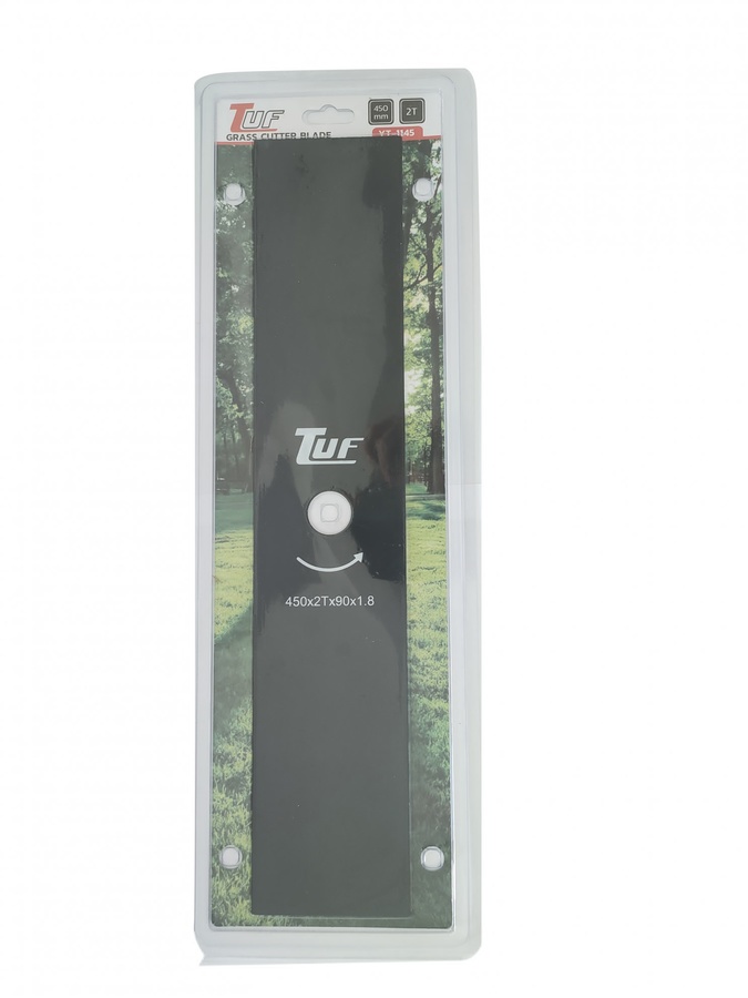 TUF ใบมีดตัดหญ้าทรงสีเหลี่ยม รุ่นYT-1145 ขนาด450x90x1.8มม.(18นิ้ว)สีดำ