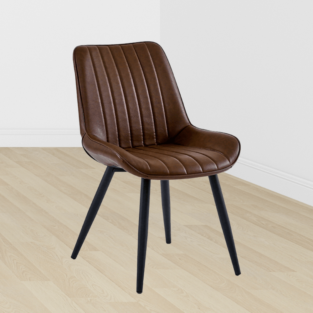 (1/2)PULITO เก้าอี้รับประทานอาหาร รุ่น CHUCK-01 ขนาด 55.5x62x82 ซม. สีน้ำตาล