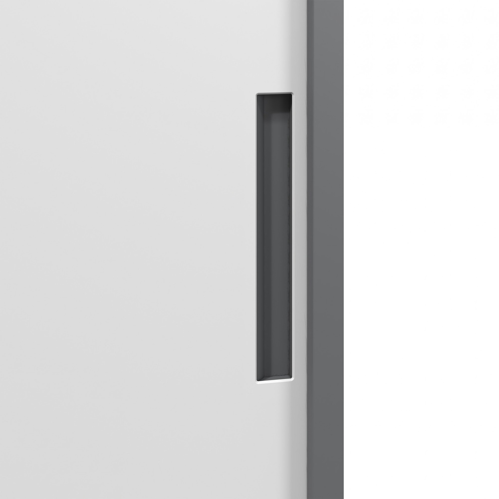 SMITH ตู้เก็บเอกสารแบบทึบบานเลื่อน รุ่น Arlo ขนาด 40x90x120ซม. สีขาว-เทา