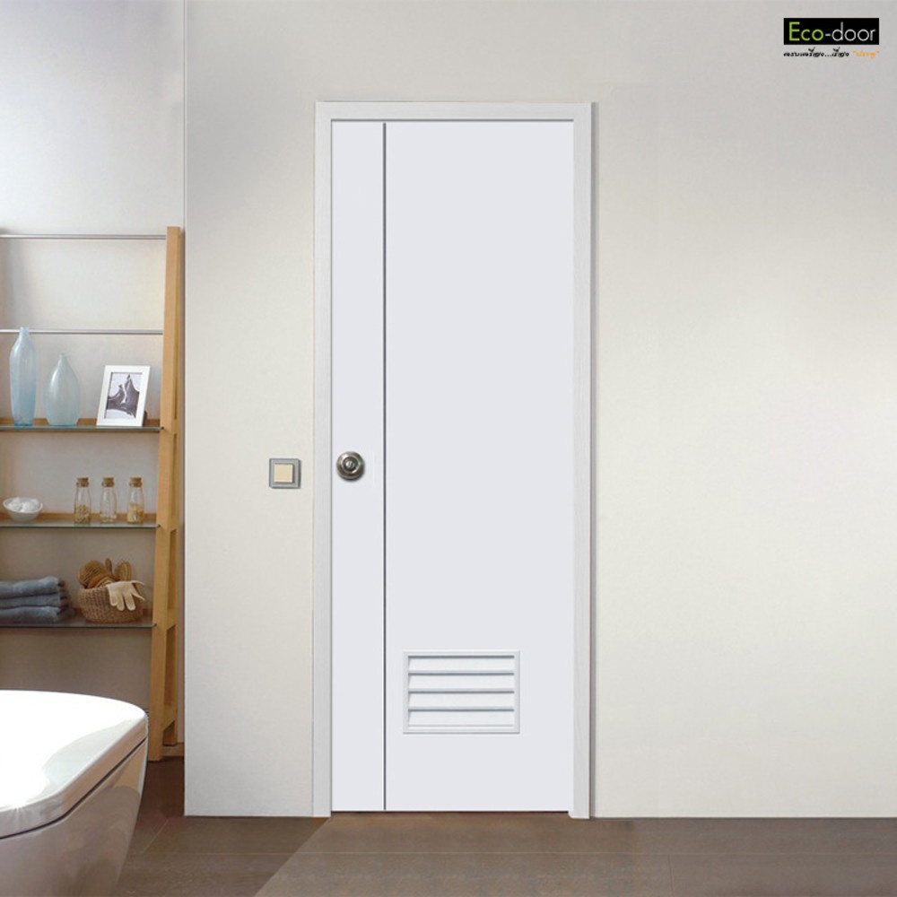 ECO-DOOR  ประตู UPVC เอ็กซ์ทรูชั่น  รุ่น XG2 ขนาด 70x200 ซม. สีขาว (เจาะ)
