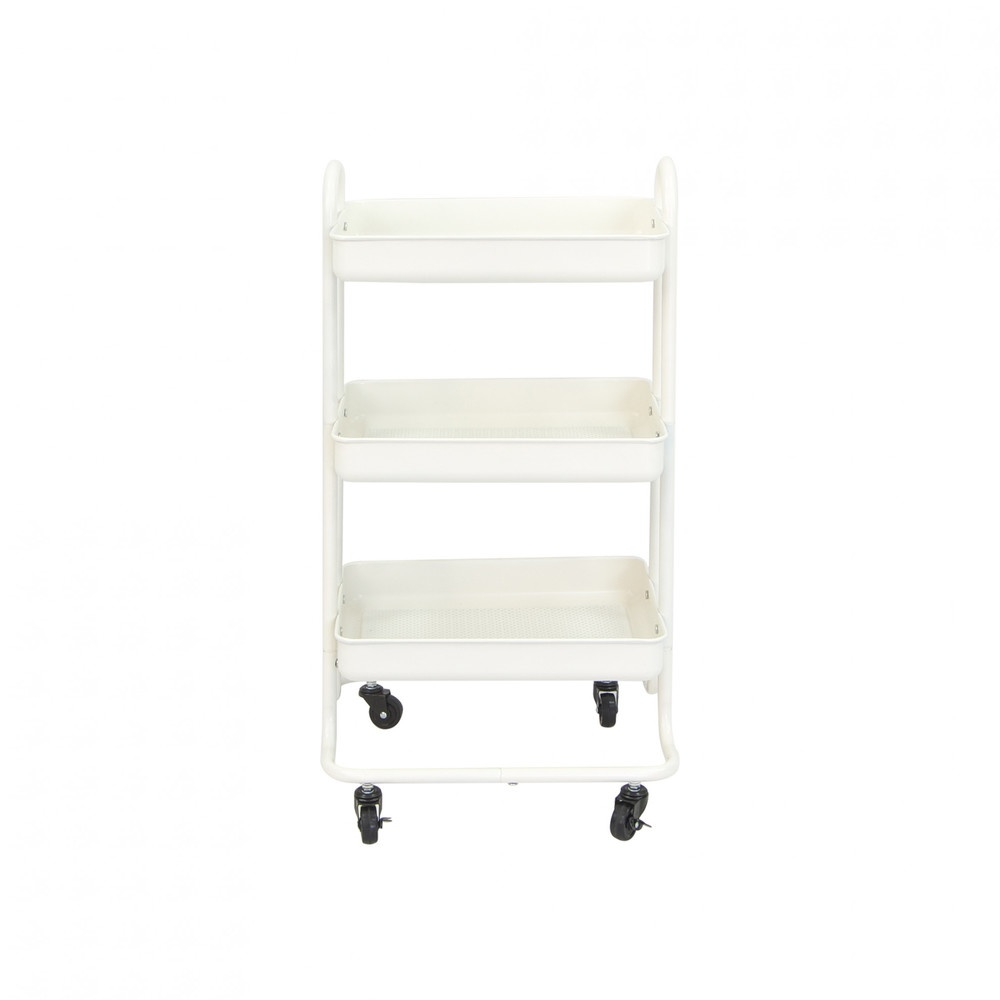 DELICATO รถเข็น 3 ชั้น รุ่น ASTRA-WHITE ขนาด 46x38x86 ซม. สีขาว