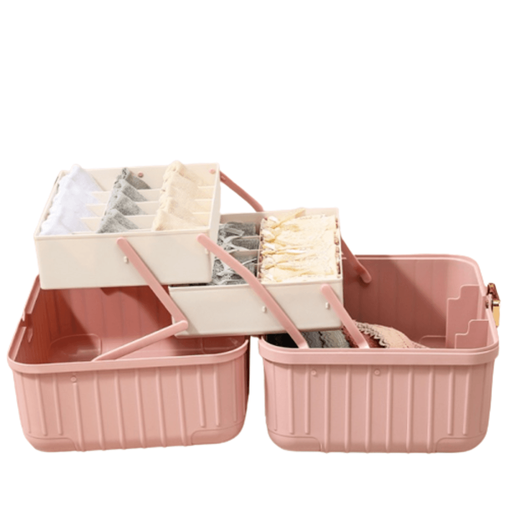 กล่องเก็บของ รุ่น712-PK ขนาด28x35x30 ซม. สีชมพู